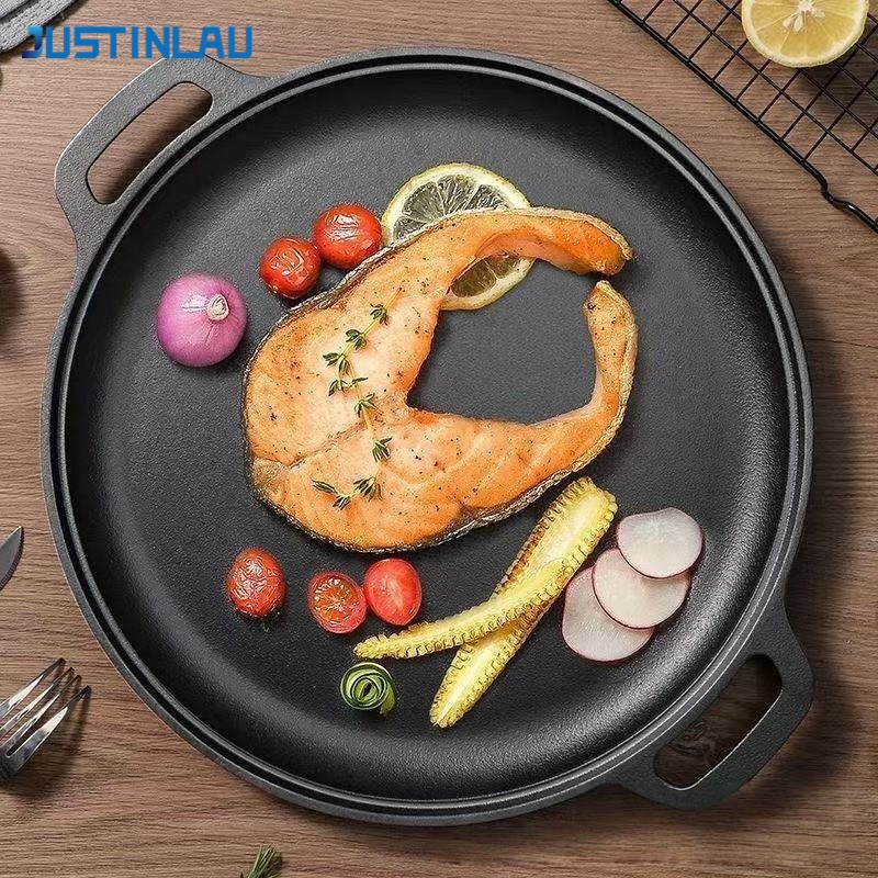 Dosa Pan Iron - JUSTINLAU Double-Ear Frying Pan Cast Iron