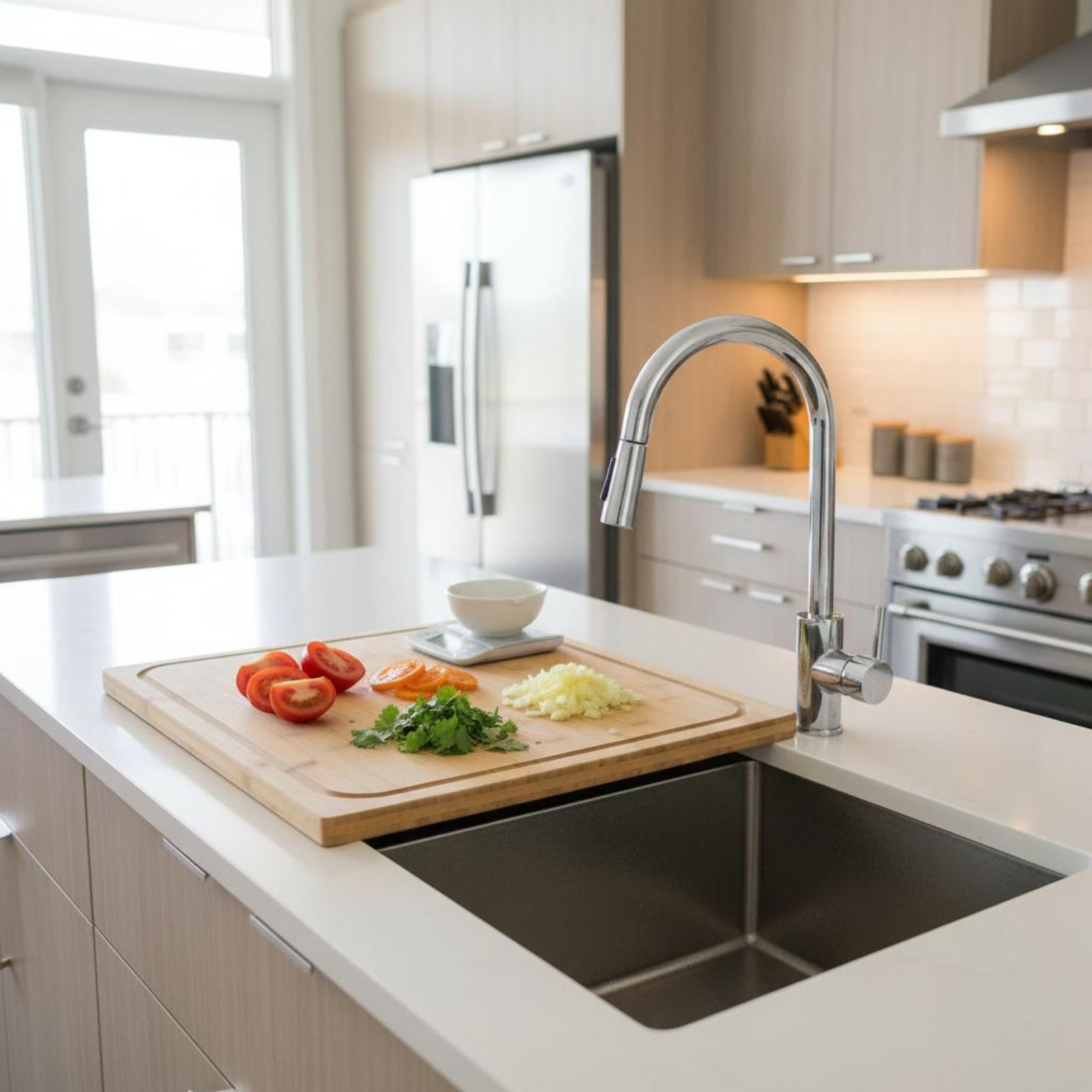 Home Cooking Kitchen - Over the Sink Cutting Board Multipurpose