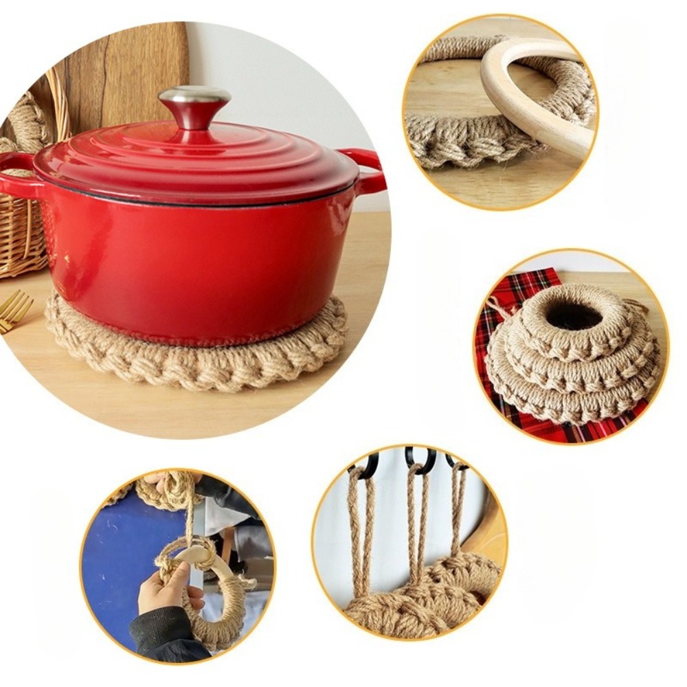 2Pcs Rustic Jute Woven Trivets - đánh giá và giá Dosa Pan Iron