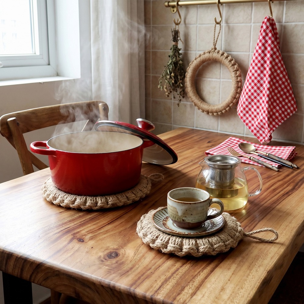 2Pcs Rustic Jute Woven Trivets - đánh giá và giá Dosa Pan Iron