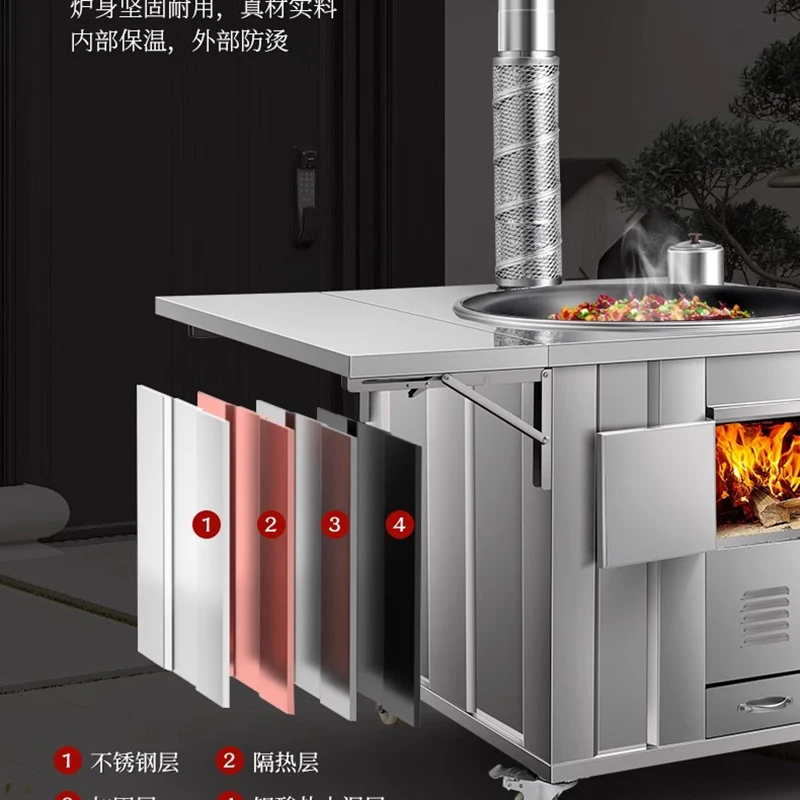 Stainless Steel Firewood Stove - đánh giá và giá Home Cooking Heater