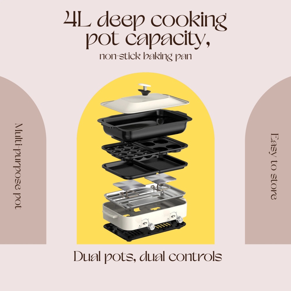 Household multi-functional coo - đánh giá và giá Hot Pot Portable Dual